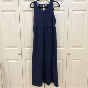 Mododoc Maxi Lace Back Dress Navy Medium